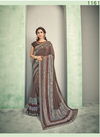 BROWN Colour Latest Designer Fancy Party Wear Sequins Embroidery Heavy Silk Saree Collection 11612